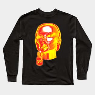 Gold chrome alien head with poppers gas mask Long Sleeve T-Shirt